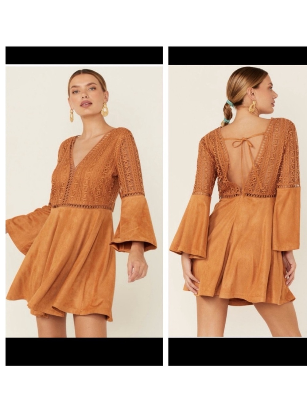 NWT Beyond The RadarWomen's Cut-Out Bell
Sleeve Dress Small